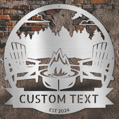 Lake Scene Metal Sign - Personalized Gifts - Custom Campfire and Camper Decor Sign