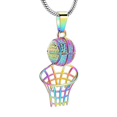 Basketball & Net Cremation Urn Necklace