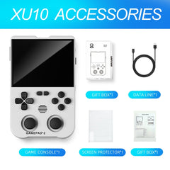 AMPOWN XU10 Handheld Game Console 3.5-Inch IPS Screen Linux System Portable Video Arcade 128G(Purple)