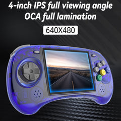 ANBERNIC RG ARC-S Handheld Game Console 4-Inch IPS Screen Linux System Portable Video Arcade 128G(Transparent Blue)