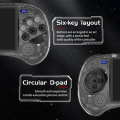 ANBERNIC RG ARC-S Handheld Game Console 4-Inch IPS Screen Linux System Portable Video Arcade 256G(Transparent Blue)