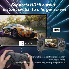 ANBERNIC RG ARC-S Handheld Game Console 4-Inch IPS Screen Linux System Portable Video Arcade 128G(Transparent Blue)