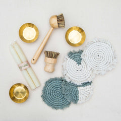Tilley + Me Handmade Macrame Coasters | Set of 4 Boho Drink Mats