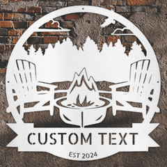 Lake Scene Metal Sign - Personalized Gifts - Custom Campfire and Camper Decor Sign
