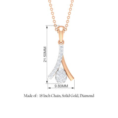 Certified Round Cut Diamond Cluster Necklace