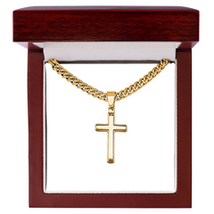 Artisan Cross Cuban Link Chain Necklace
