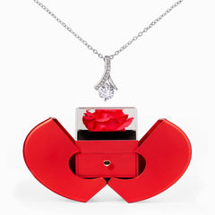 Beauty Necklace with Red Heart Rose Box