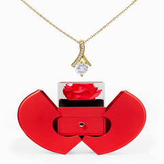 Beauty Necklace with Red Heart Rose Box