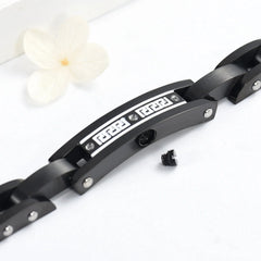 Black Chain Link Cremation Urn Bracelet