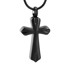 Silver Cross Cremation Urn Necklace