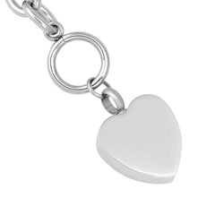 "Always In My Heart" Silver Cremation Urn Bracelet