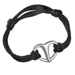 Black Rope & Silver Urn Cremation Bracelet
