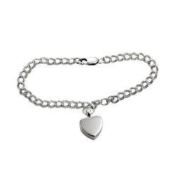 Heart Shaped Charm Urn Cremation Bracelet