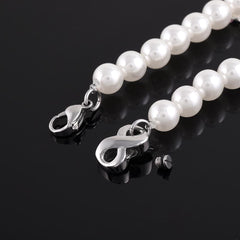 Pearl Bracelet With Infinity Cremation Urn Bracelet