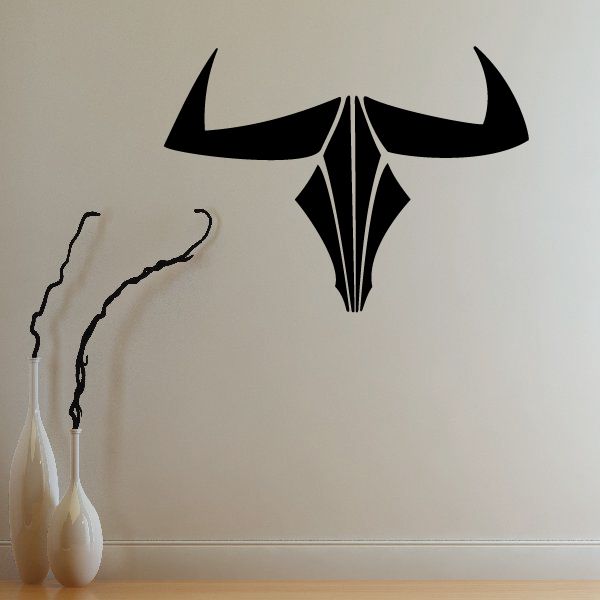 Bull Skull Tribal Vehicle Pinstripe Wall Decal - Vinyl Decal - Car Decal - MC81