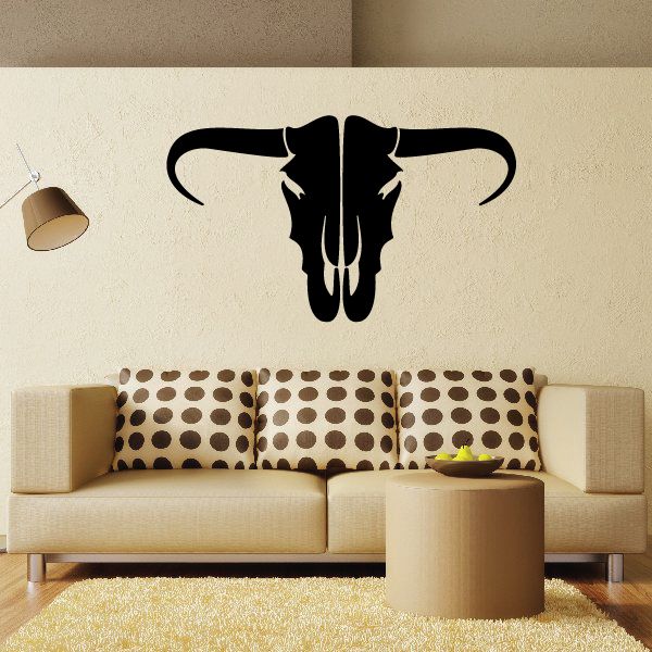 Bull Skull Tribal Vehicle Pinstripe Wall Decal - Vinyl Decal - Car Decal - MC82