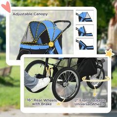 3 Wheels Pet Stroller for Small Dogs and Medium Dogs