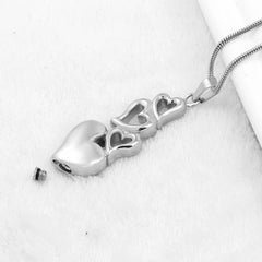 4 Heart Cremation Urn Necklace