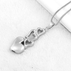 4 Heart Cremation Urn Necklace