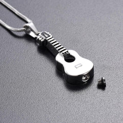 Acoustic Guitar Cremation Urn Necklace