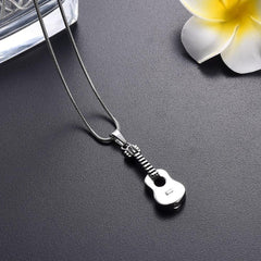 Acoustic Guitar Cremation Urn Necklace