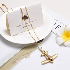 Airplane Shaped Cremation Urn Necklace