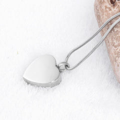 "Always by My Side" Engraved Silver Heart Cremation Urn Necklace