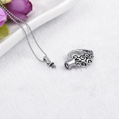 "Always In My Heart" Silver Heart Cremation Necklace