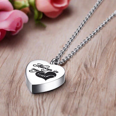 "Always In My Heart" Silver Heart Urn Necklace