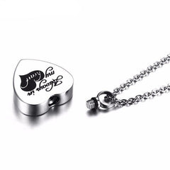 "Always In My Heart" Silver Heart Urn Necklace
