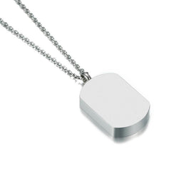 "Always With Me" Silver Dog Tag Cremation Necklace