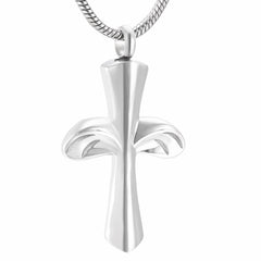 Angel Wing Cross Cremation Urn Necklace