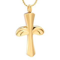 Angel Wing Cross Cremation Urn Necklace