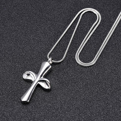 Angel Wing Cross Cremation Urn Necklace
