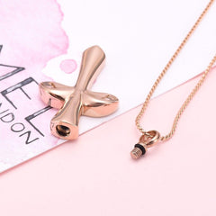 Angel Wing Cross Cremation Urn Necklace