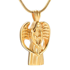 Angel With Wings Cremation Urn Necklace