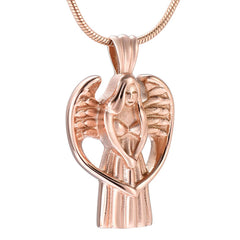 Angel With Wings Cremation Urn Necklace