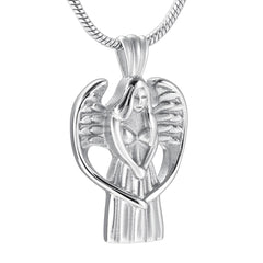 Angel With Wings Cremation Urn Necklace