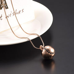 Baseball Shaped Cremation Urn Necklace