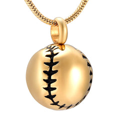 Baseball Shaped Cremation Urn Necklace