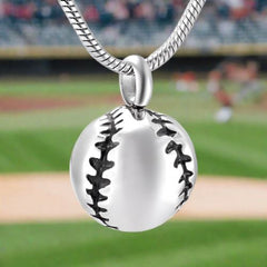 Baseball Shaped Cremation Urn Necklace
