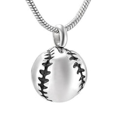 Baseball Shaped Cremation Urn Necklace