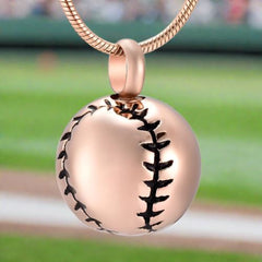 Baseball Shaped Cremation Urn Necklace