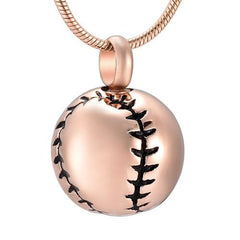Baseball Shaped Cremation Urn Necklace
