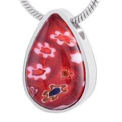 Beautiful Murano Teardrop Cremation Urn Necklace