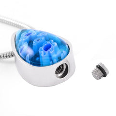 Beautiful Murano Teardrop Cremation Urn Necklace