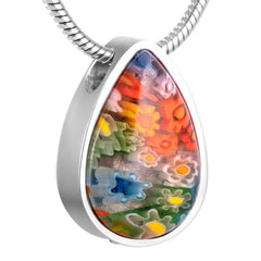 Beautiful Murano Teardrop Cremation Urn Necklace