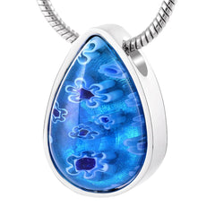 Beautiful Murano Teardrop Cremation Urn Necklace