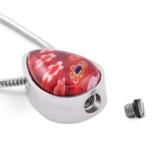 Beautiful Murano Teardrop Cremation Urn Necklace