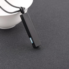 Black Cremation Urn Necklace Column With Gemstone